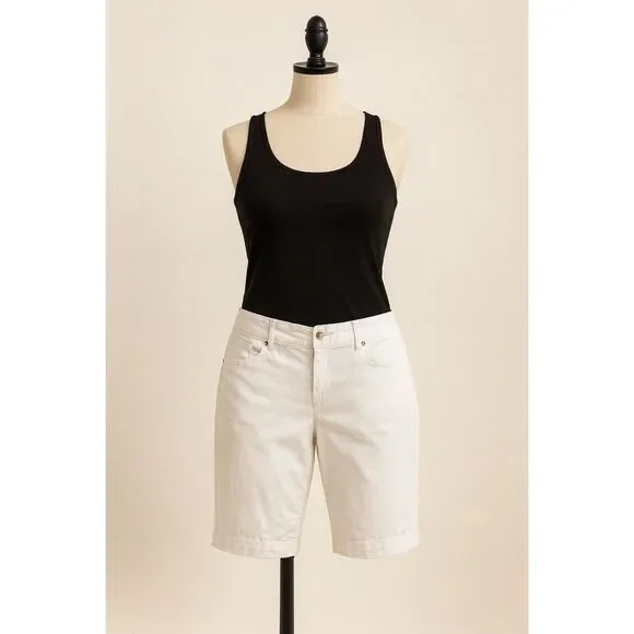 Bandolino Ivette White Bermuda Shorts Size 12 - Picture 1 of 4